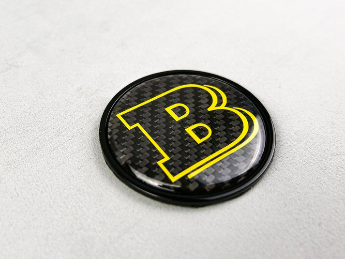 Carbon Brabus Badge Yellow Metal Logo Emblem 55mm for Hood Trunk Mercedes-Benz G-Wagon G-Class W463